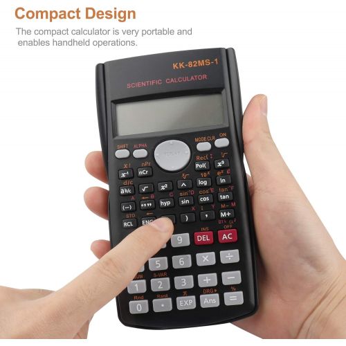  [아마존베스트]Scientific Calculator, BviFioX 2-Line Function Calculator with LCD Display Suitable for high School Kids (Black-82MS)