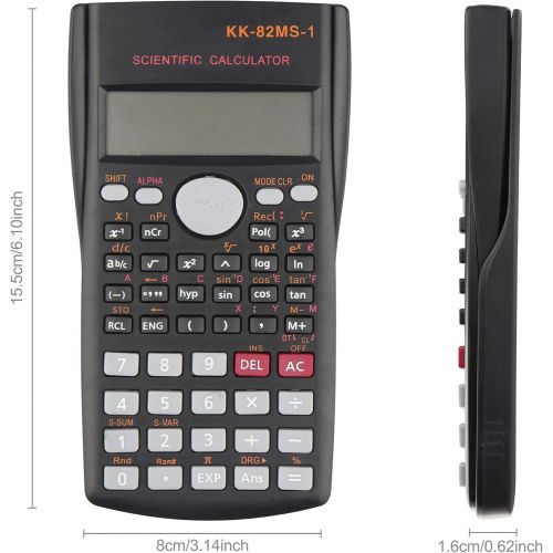  [아마존베스트]Scientific Calculator, BviFioX 2-Line Function Calculator with LCD Display Suitable for high School Kids (Black-82MS)