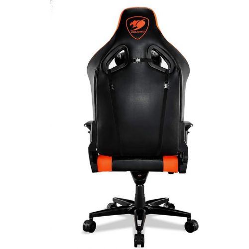  By COUGAR Cougar Armor Titan ultimate gaming chair with premium breathable pvc leather, 160kg support, 170 degree reclining (Black and Orange)