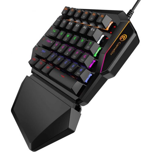  By GameSir GameSir GK100 Wired One-Handed Mechanical Gaming Keyboard for Windows PC and GameSir X1, LED Backlit Portable Mini Game Keypad