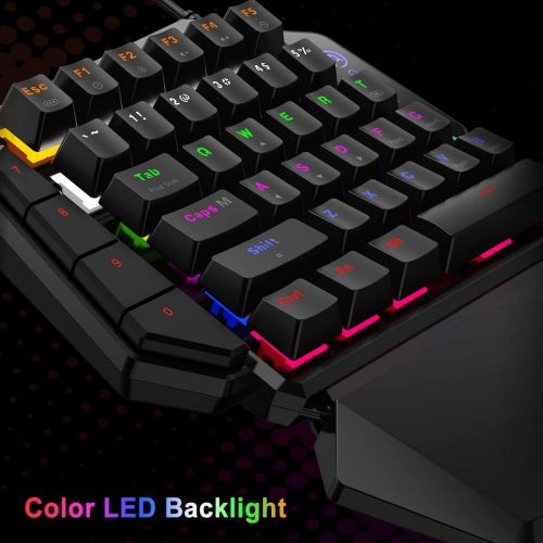  By GameSir GameSir GK100 Wired One-Handed Mechanical Gaming Keyboard for Windows PC and GameSir X1, LED Backlit Portable Mini Game Keypad