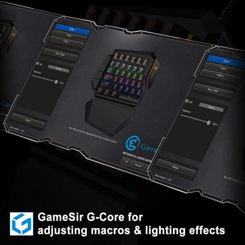  By GameSir GameSir GK100 Wired One-Handed Mechanical Gaming Keyboard for Windows PC and GameSir X1, LED Backlit Portable Mini Game Keypad