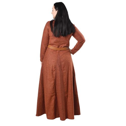  ByCalvina - Calvina Costumes Wilma Medieval Viking Wool Dress by Calvina Costumes - Made in Turkey, ORG-XXL Orange