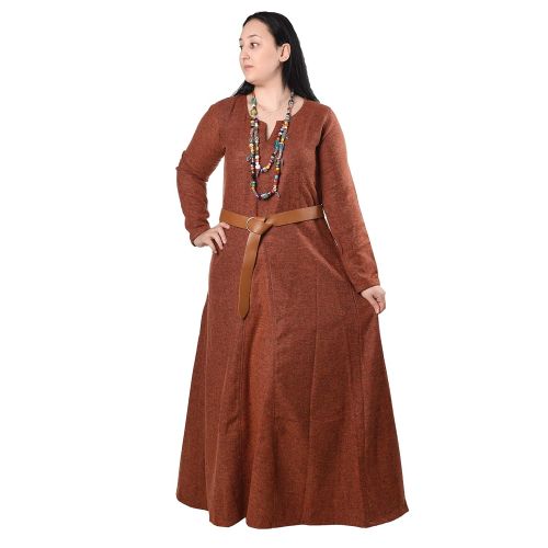  ByCalvina - Calvina Costumes Wilma Medieval Viking Wool Dress by Calvina Costumes - Made in Turkey, ORG-XXL Orange