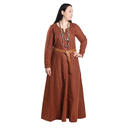  ByCalvina - Calvina Costumes Wilma Medieval Viking Wool Dress by Calvina Costumes - Made in Turkey, ORG-XXL Orange