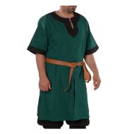 ByCalvina Costumes Loki Medieval Viking Cotton Half-Sleeve Tunic by Calvina Costumes - Made in Turkey