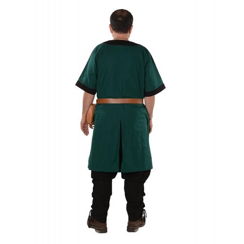  ByCalvina Costumes Loki Medieval Viking Cotton Half-Sleeve Tunic by Calvina Costumes - Made in Turkey