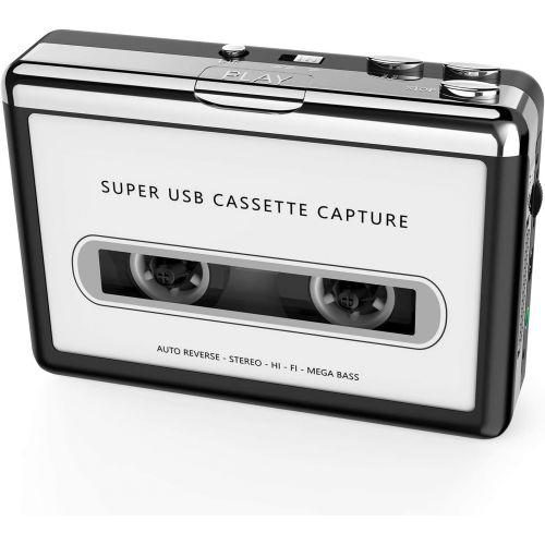  [아마존베스트]By-Heart Cassette Player, Portable Walkman Cassette Player from Tapes to MP3 Converter Via USB, Audio Music Player Capture Cassette Recorder with Headphone for Laptop PC and Mac…