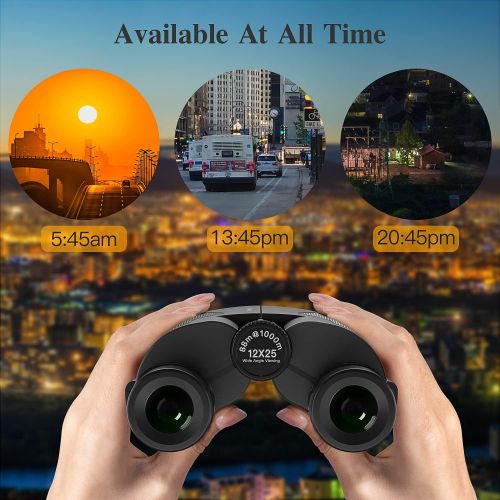  [아마존베스트]Byakov 12x42 Binoculars for Adults and Kids, Compact Hunting Binoculars with Clear Weak Light Vision, 18mm Large Eyepiece Binoculars for Bird Watching, Outdoor Sports and Concerts