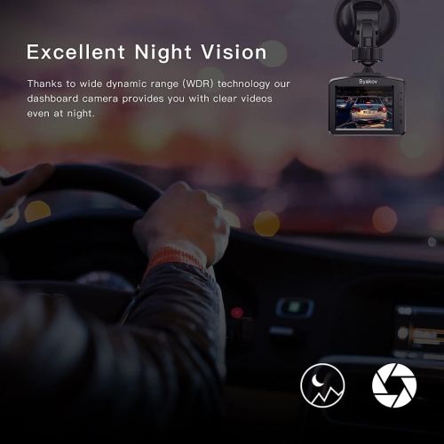  [아마존베스트]Byakov Dash Cam, 1080P Dash Camera for Cars with 170° Wide Angle, Car Camera with Night Vision, WDR, G-Sensor, Parking Monitor, Loop Recording