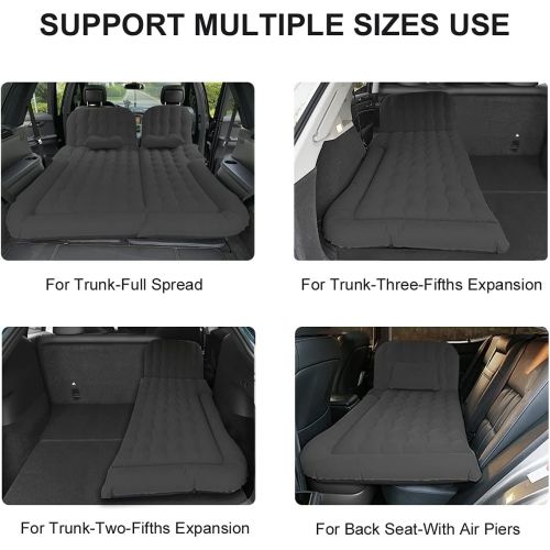  Byomostor 3 in 1 SUV Air Mattress, Inflatable Car Mattress for TrunkBackseat Car Bed with Electric Air Pump-2 Support Fillers & 2 Pillows Fits SUVMPVSedanMinivan for Road Trip Camp