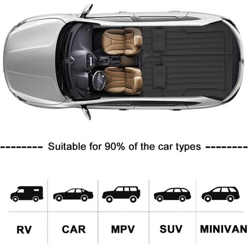  Byomostor 3 in 1 SUV Air Mattress, Inflatable Car Mattress for TrunkBackseat Car Bed with Electric Air Pump-2 Support Fillers & 2 Pillows Fits SUVMPVSedanMinivan for Road Trip Camp