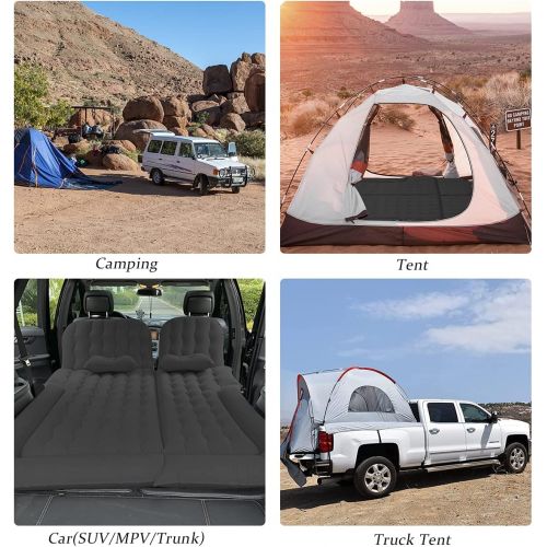  Byomostor 3 in 1 SUV Air Mattress, Inflatable Car Mattress for TrunkBackseat Car Bed with Electric Air Pump-2 Support Fillers & 2 Pillows Fits SUVMPVSedanMinivan for Road Trip Camp