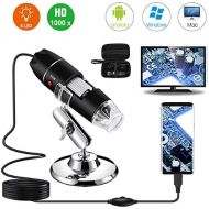 [아마존베스트]USB Digital Microscope 40X to 1000X, Bysameyee 8 LED Magnification Endoscope Camera with Carrying Case & Metal Stand, Compatible for Android Windows 7 8 10 Linux Mac