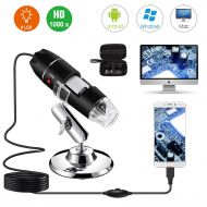 USB Digital Microscope 40X to 1000X, Bysameyee 8 LED Magnification Endoscope Camera with Carrying Case & Metal Stand, Compatible for Android Windows 7 8 10 Linux Mac