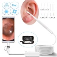 Bysameyee USB Otoscope, 3.9mm Ultra-Thin Digital Otoscope Camera, 720P Ear Inspection Endoscope Visual Ear Scope Cleaner with Ear Wax Remover Cleaning Tool and 6 Adjustable LED Light for And