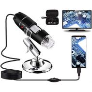 [아마존베스트]USB Digital Microscope 40X to 1000X, Bysameyee 8 LED Magnification Endoscope Camera with Carry Case and Metal Stand Compatible for Android Windows 7 8 10 Linux Mac