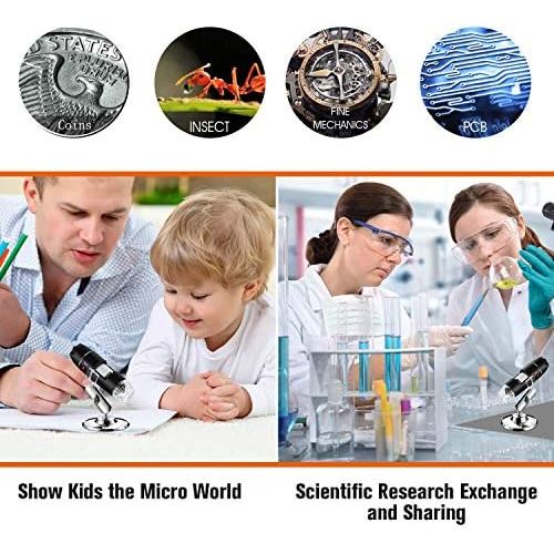  [아마존베스트]USB Digital Microscope 40X to 1000X, Bysameyee 8 LED Magnification Endoscope Camera with Carry Case and Metal Stand Compatible for Android Windows 7 8 10 Linux Mac