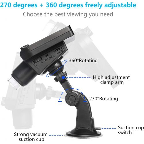  [아마존베스트]1000X LCD Digital Microscope Bysameyee Wifi Wireless 4.3 Inch 1080P Portable Magnifying Glass Zoom Camera with 8 LED Lights Battery for Coin Collection Repair Soldering