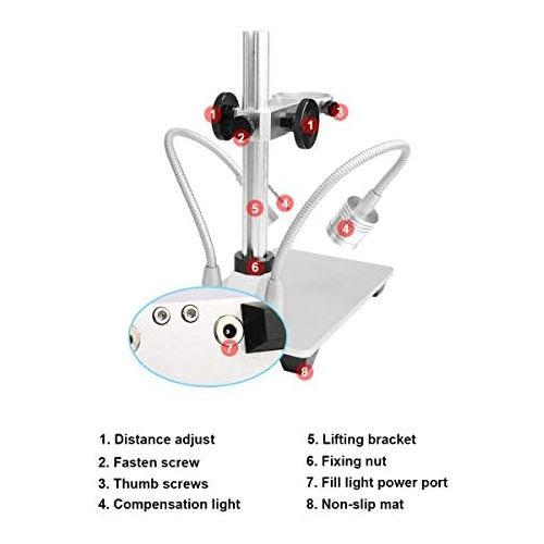  [아마존베스트]Aluminium alloy stand for USB digital microscope camera, Bysameyee universal adjustable microscope metal stand base support holder mount for max 1.4 inch LCD screen microscope