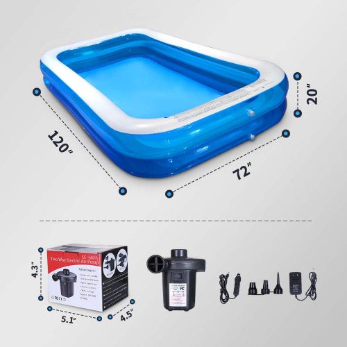  Bysesion GT2-XJ Inflatable Swimming Pool, Family Full-Sized Above Ground Swimming Pools with Air Pump Outdoor Backyard Lounge Pool