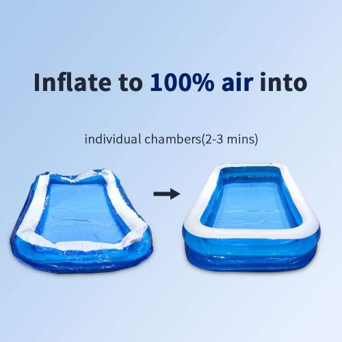  Bysesion GT2-XJ Inflatable Swimming Pool, Family Full-Sized Above Ground Swimming Pools with Air Pump Outdoor Backyard Lounge Pool