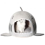 Byx- Pet nest - cat Litter Kennel pet nest Winter Warm Washable semi-Closed Small cat House Light Gray /37CMX40CM, 47CMX43CM, 55CMX53CM @ (Size : 55CMX53CM)