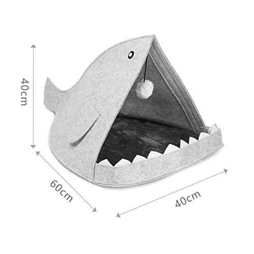  Byx- Pet Nest - Pet Cat Litter Semi-Closed Fish-Shaped Cat Tent Cat House 40CMX60CMX40CM @