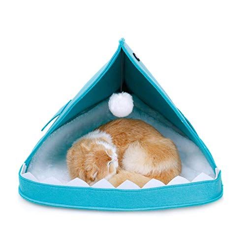  Byx- Pet Nest - Pet Cat Litter Semi-Closed Fish-Shaped Cat Tent Cat House 40CMX60CMX40CM @