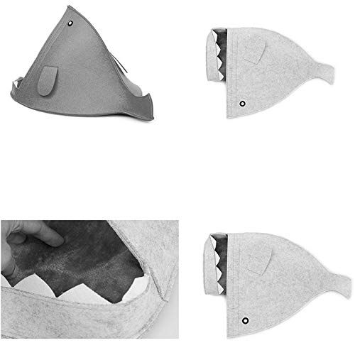  Byx- Pet Nest - Pet Cat Litter Semi-Closed Fish-Shaped Cat Tent Cat House 40CMX60CMX40CM @