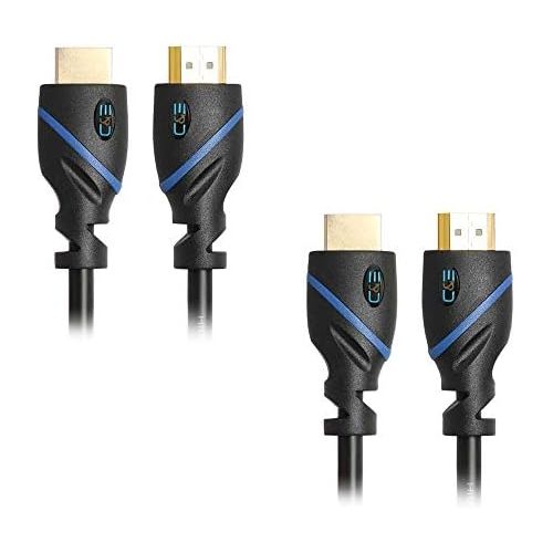  C&E 100ft (30.5M) High Speed HDMI Cable Male to Male with Ethernet Black (100 Feet30.4 Meters) Built-in Signal Booster, Supports 4K 30Hz, 3D, 1080p and Audio Return CNE453373 (2 Pack)