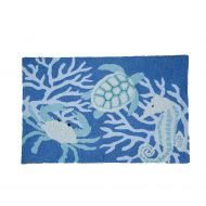 C&F Home Sea Life Beach Coastal Hooked Rug Seafoam