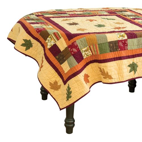  C&F Home 842911336D Amber Leaves Quilted Topper, 54X54