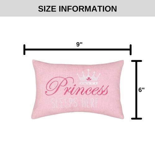  C&F Home Princess Sleeps Here Pink Graphic Embroidered Novelty Pillow 6x9 - Small