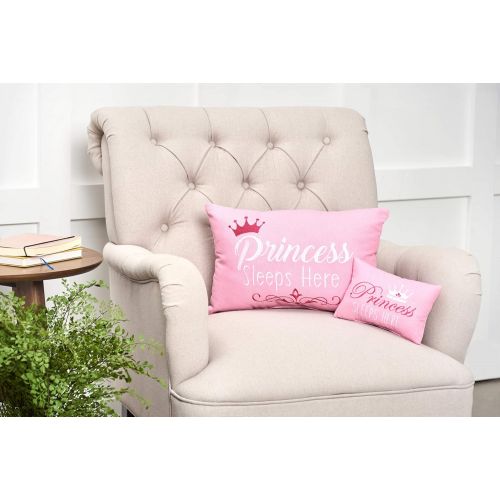  C&F Home Princess Sleeps Here Pink Graphic Embroidered Novelty Pillow 6x9 - Small