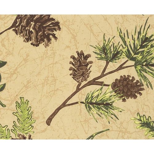  C&F Home Woodland Retreat 17 x 17 Quilted Reversible Cotton Placemats Round Table Mat Pinecone Decor Decoration Cabin Rustic Lodge Brown Green Round Placemat Set of 6 Tan