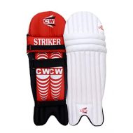 C&W Cricket Batting Pads Striker Protector for Legs/Guards for Body Protection White-Red Three Bar Back II Right Hand II Brand
