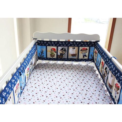  New 7pcs Baby Boy Caribbean Pirates Crib Bedding Set