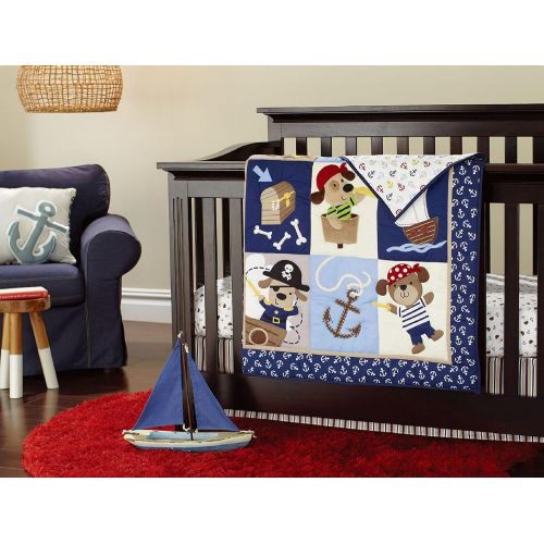  New 7pcs Baby Boy Caribbean Pirates Crib Bedding Set