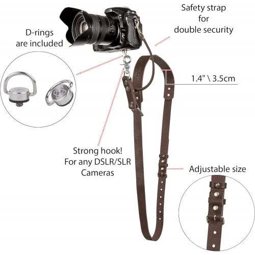  C Coiro Camera Strap Accessories for One Camera Professional Single Leather Harness Shoulder Strap Quick Release Gear DSLR/SLR Strap