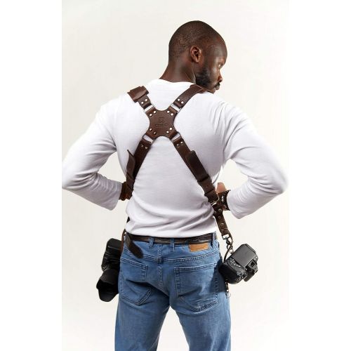  Camera Accessories Dual Harness Two Cameras Shoulder Leather Strap Multi Gear Double Camera Accessories DSLR/SLR by C Coiro