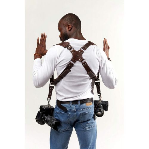  Camera Accessories Dual Harness Two Cameras Shoulder Leather Strap Multi Gear Double Camera Accessories DSLR/SLR by C Coiro