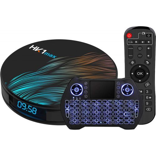  [아마존베스트]C Cosycost Android TV Box 10.0 4GB 64GBSmart TV Box Android Box RK3318 USB 3.0 Ultra HD 1080P 4K HDR WiFi 2.4GHz 5.8GHz Bluetooth 4.1 Set Top Box with Mini Wireless Backlit Keyboard HK1 MAX