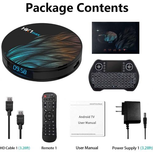  [아마존베스트]C Cosycost Android TV Box 10.0 4GB 64GBSmart TV Box Android Box RK3318 USB 3.0 Ultra HD 1080P 4K HDR WiFi 2.4GHz 5.8GHz Bluetooth 4.1 Set Top Box with Mini Wireless Backlit Keyboard HK1 MAX