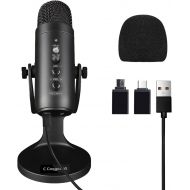 C Cosycost Cosycost USB Microphone,Condenser Computer PC Gaming Mic for PS4/5 Laptop Windows Mac OS Android Phone,Noise Cancelling Instant Mute,Studio Mic for ASMR,Voice,Music Recording,Podca