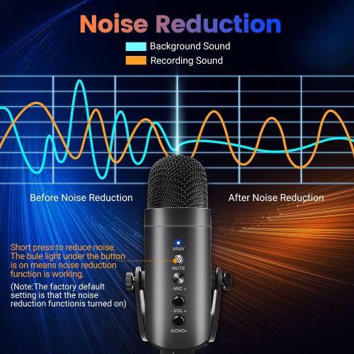  C Cosycost Cosycost USB Microphone,Condenser Computer PC Gaming Mic for PS4/5 Laptop Windows Mac OS Android Phone,Noise Cancelling Instant Mute,Studio Mic for ASMR,Voice,Music Recording,Podca