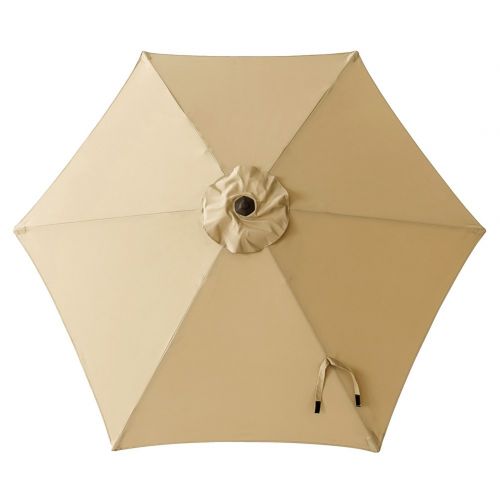  C-Hopetree 7.5 ft Patio Outdoor Market Umbrella for Small Balcony Garden Restaurant Cafe Back-Yard with Tilting, Beige