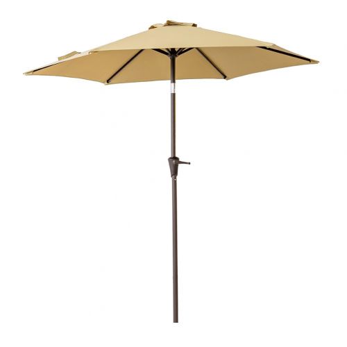  C-Hopetree 7.5 ft Patio Outdoor Market Umbrella for Small Balcony Garden Restaurant Cafe Back-Yard with Tilting, Beige