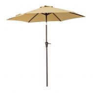 C-Hopetree 7.5 ft Patio Outdoor Market Umbrella for Small Balcony Garden Restaurant Cafe Back-Yard with Tilting, Beige