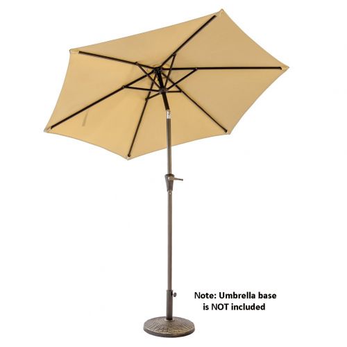  C-Hopetree 7.5 ft Patio Outdoor Market Umbrella for Small Balcony Garden Restaurant Cafe Back-Yard with Tilting, Beige